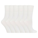 Gentle Grip 6 Pairs Ladies Diabetic Sock 4-8 UK White