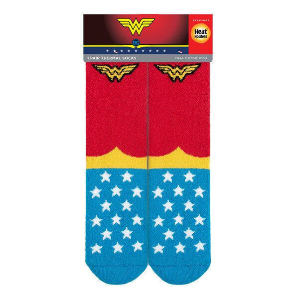 Heat Holders Thermal Womens Wonder Woman Socks 4-8 UK