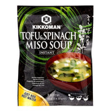 Soupe instantanée Kikkoman au tofu et aux épinards et miso
