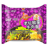 Unif 100 Nouilles Instantanées (Bœuf Artificiel Au Goût De Choucroute) 統一100 老壇酸菜牛肉麵