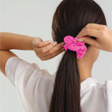 Silver Cloud 3 Mixed Fuchsia Satin Scrunchies