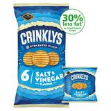 Jacob's Jacob&amp;rsquo;s Crinklys Salt &amp;amp; Vinegar 30% Less Fat Baked Snacks Multipack 6x23g, 138g
