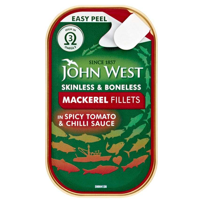 John West Mackerel Fillets in Spicy Tomato &amp;amp; Chilli Sauce