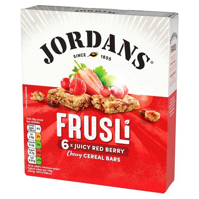 Jordans Red Berries Frusli Cereal Bars   6 x 30g
