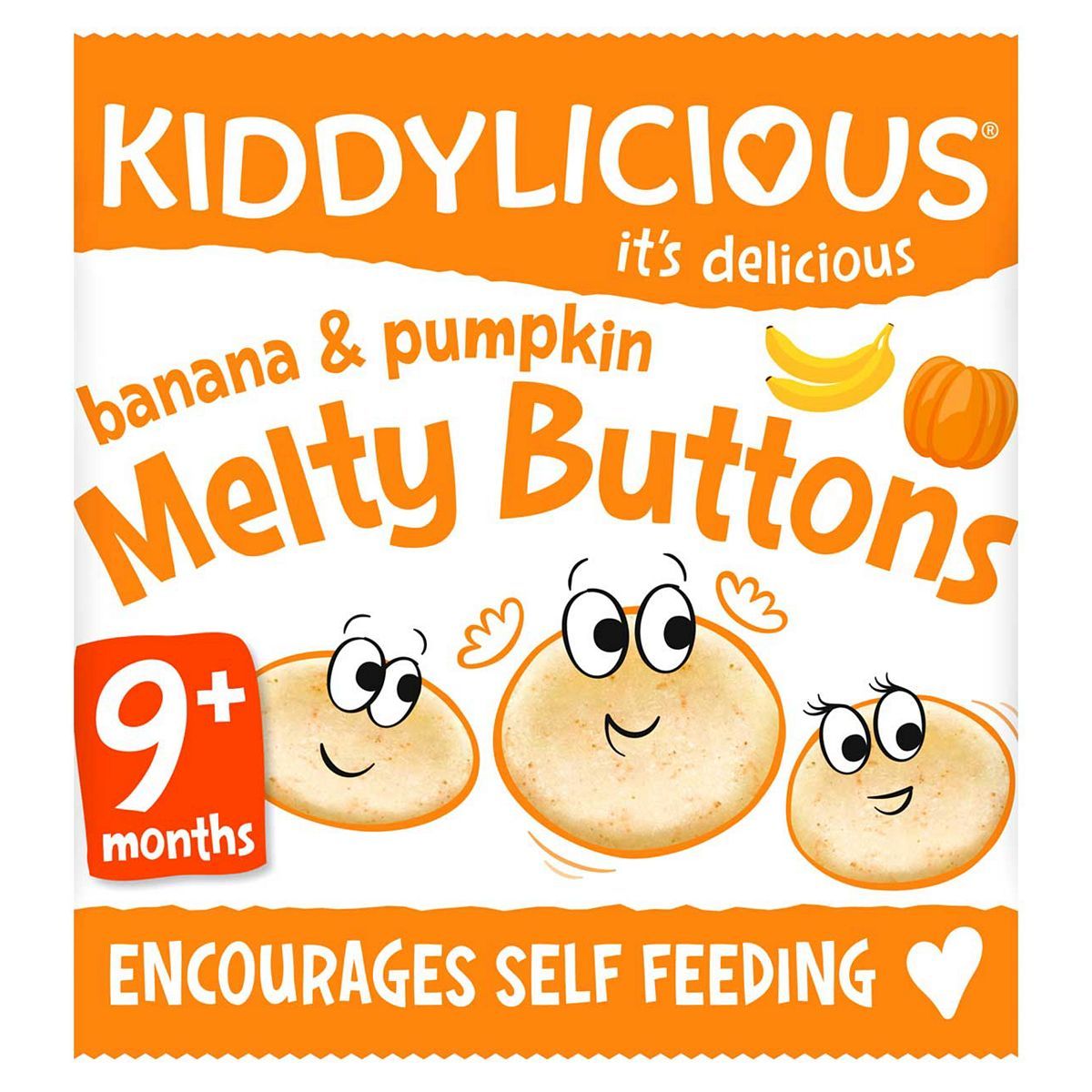 Kiddylicious Melty Buttons Banana &amp;amp; Pumpkin 6g