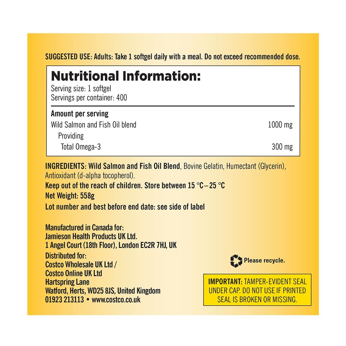 Kirkland Signature Fish Oil &amp;amp; Omega 3, 400 Count