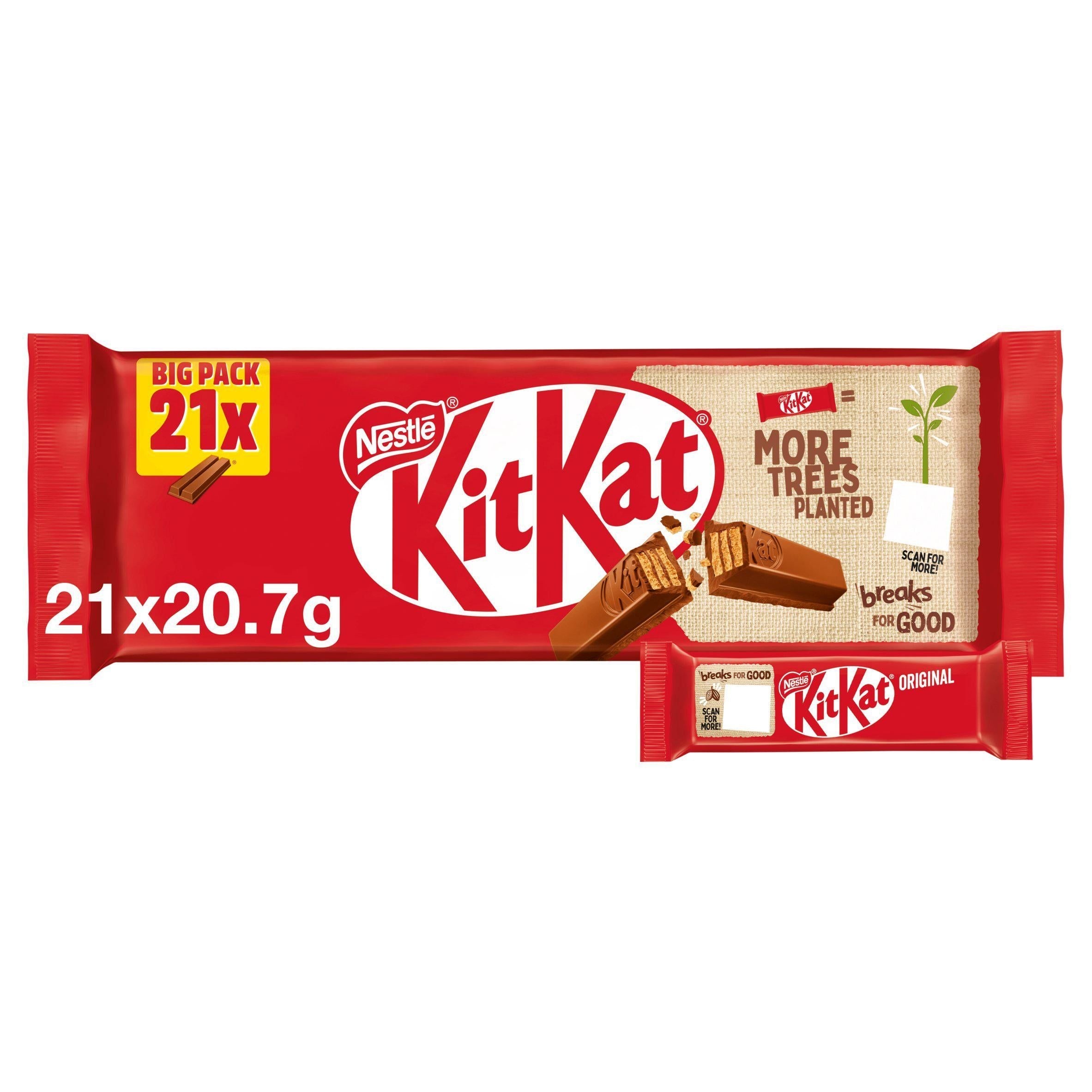 KitKat 2 Finger Milk Chocolate Biscuit Bar Multipack x21 434.7g