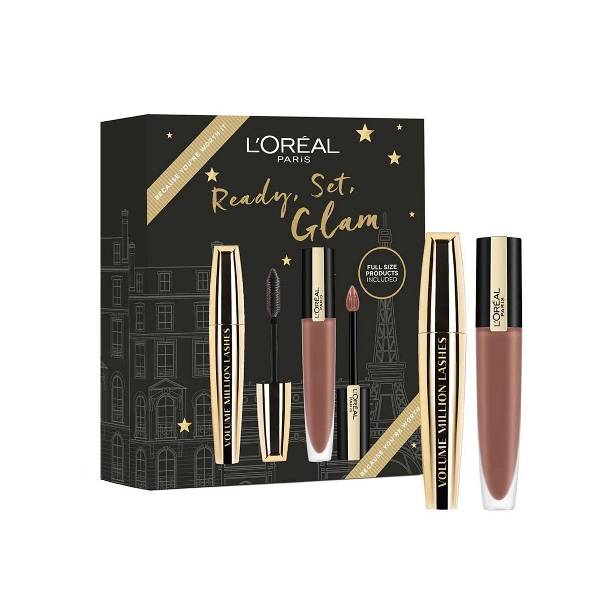 L'Or&amp;eacute;al Paris Ready Set Glam Mascara and Lipstick Duo Gift Set