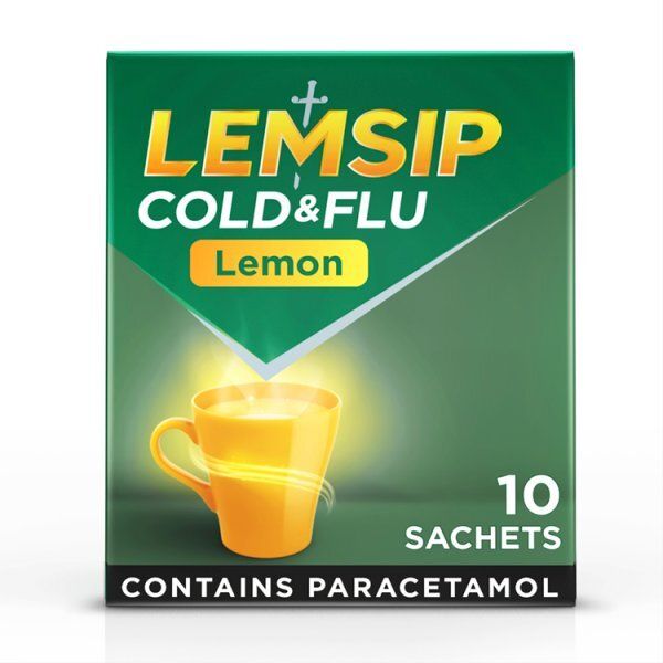 Lemsip Cold &amp;amp; Flu Lemon Flavour Sachets 10s