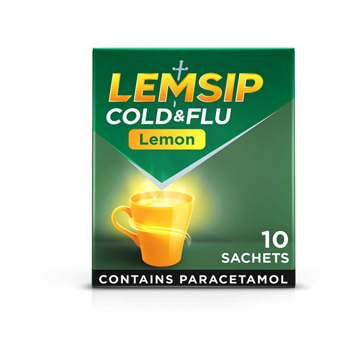 Lemsip Cold &amp;amp; Flu Lemon Sore Throat Sachets - Paracetamol 10 Sachets