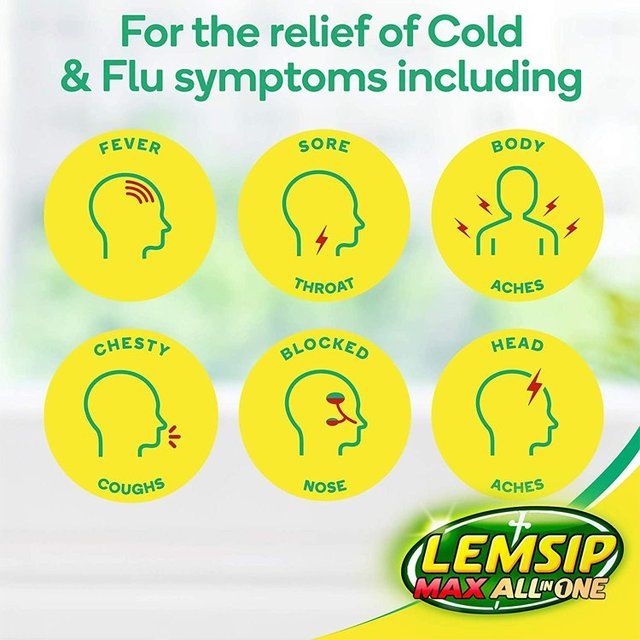 Lemsip Max All in One Lemon Sachets Paracetamol Cold Flu   8 per pack