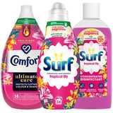 Liquid Laundry Detergent 24W, Comfort Fabric Conditioner 58W &amp;amp; Disinfectant Tropical Bundle