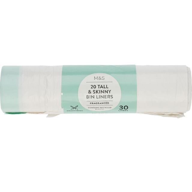 M&amp;amp;S 20 Tall &amp;amp; Skinny Fragranced Drawstring 30L Bin Liners   20 per pack