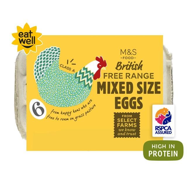 M&amp;amp;S Free Range Mixed Size Eggs   6 per pack