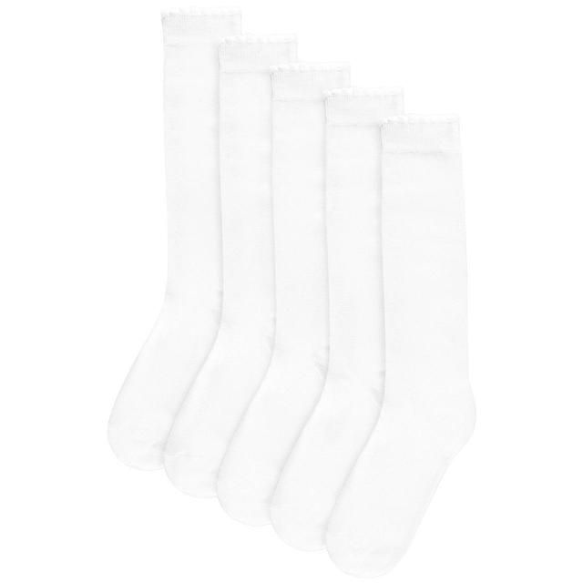 M&amp;amp;S Kids Knee High School Socks 5 Pack White