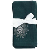 M&amp;amp;S Snowflake Dark Green Embroidered Napkins   4 per pack
