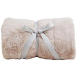 M&amp;amp;S Supersoft Faux Fur Throw Medium Blush