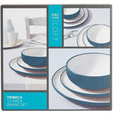 M&amp;amp;S Tribeca Teal Stoneware Dinner Set     12 per pack