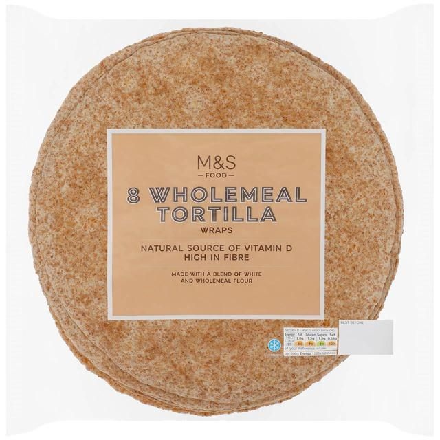 M&amp;amp;S Wholemeal Tortilla Wraps   8 per pack