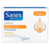 Savon hypoallergénique Sanex Dermo pour peaux sensibles, 2 x 90 g