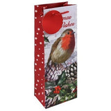 Sacs à bouteilles de Noël Eurowrap Robin (lot de 12)