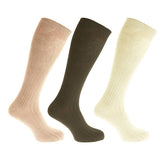 Chaussettes hautes côtelées 100% coton pour homme (lot de 3)