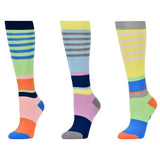 Chaussettes hautes d'équitation Dublin Kids à blocs de couleur (lot de 3)