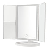 Miroir de maquillage pliable Livingandhome avec bande LED lumineuse