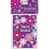 Invitations florales uniques pour une fête (paquet de 8)