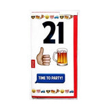 Carte d'anniversaire Emoji pour les 21 ans !