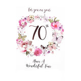 Simon Elvin Have A Wonderful Time 70th Card (Pack of 6)