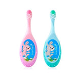 Brosse à dents pour bébé FlossBrush™ (0-3 ans) - Lot de 2 - Rose et turquoise