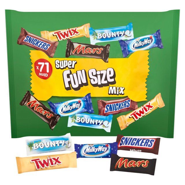 Mars Twix Bounty Snickers Milky Way Funsize Chocolate  Bars Party Bag   1.425kg