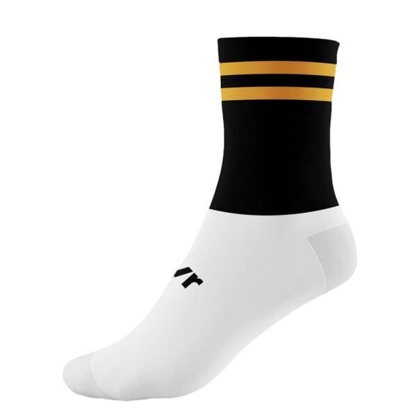 McKeever Adult Pro Bar Mid Calf Socks (7-11) Black/Gold/White / 1EA