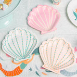 Mermaid Shell Recyclable Paper Plates   12 per pack