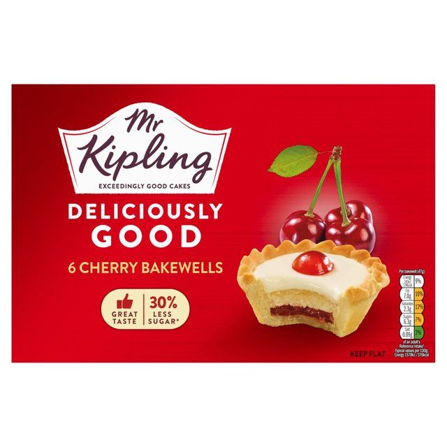 Mr Kipling Deliciously Good Cherry Bakewells   6 per pack