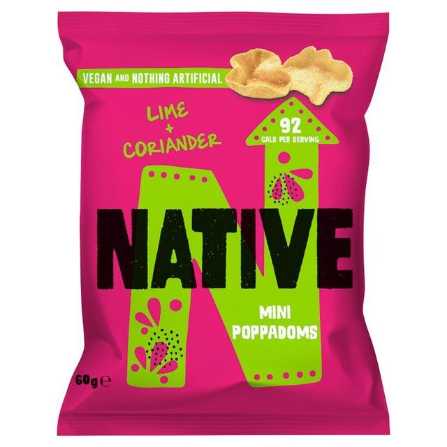 Native Snacks Lime &amp;amp; Coriander Mini Poppadoms   60g
