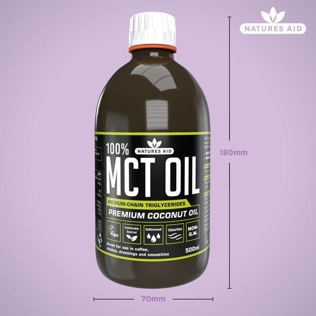 Natures Aid 100% MCT Oil Premium Coconut Oil    500ml