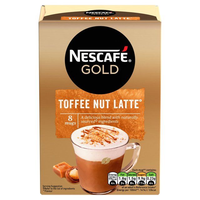 Nescafe Toffee Nut Latte Instant Coffee 8 Sachets   8 per pack Default Title