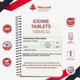 New Leaf Iodine Tablets 150mcg Vegan Thyroid Support