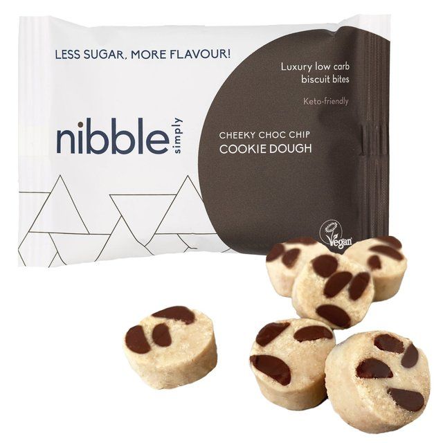 Nibble Simply Cheeky Choc Chip Cookie Dough Low Carb Biscuit Bites   36g