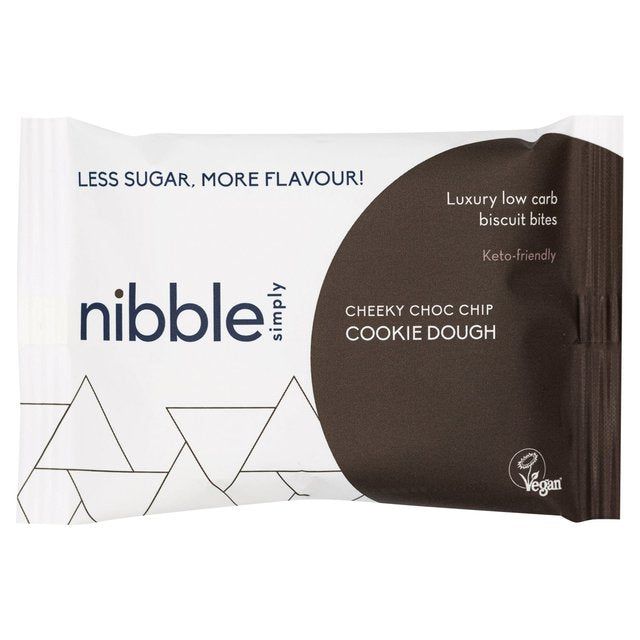 Nibble Simply Cheeky Choc Chip Cookie Dough Low Carb Biscuit Bites   36g