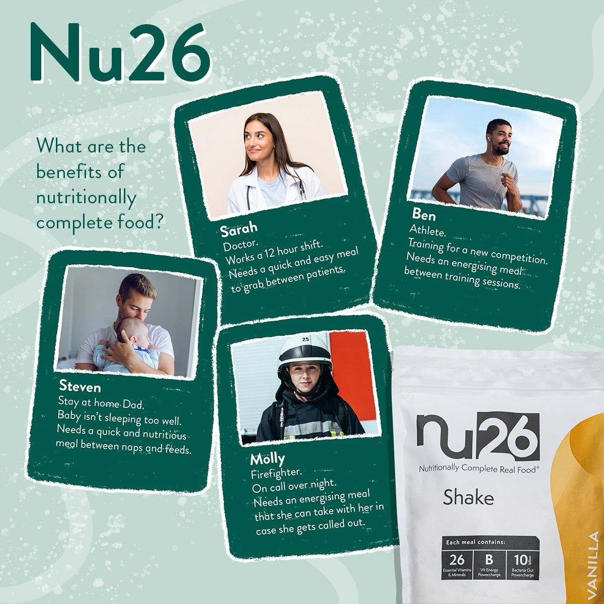 NU26 Nutritionally Complete Real Food Raspberry Shake 1kg