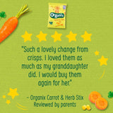 Organix Carrot Organic Stix Toddler Snack 10 months+    15g
