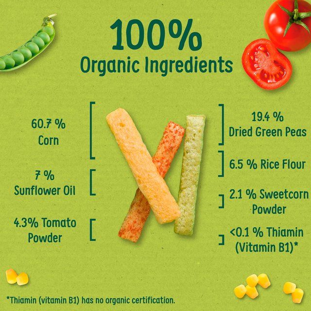 Organix Melty Veggie Organic Stix 7 mths+ Multipack   4 x 15g
