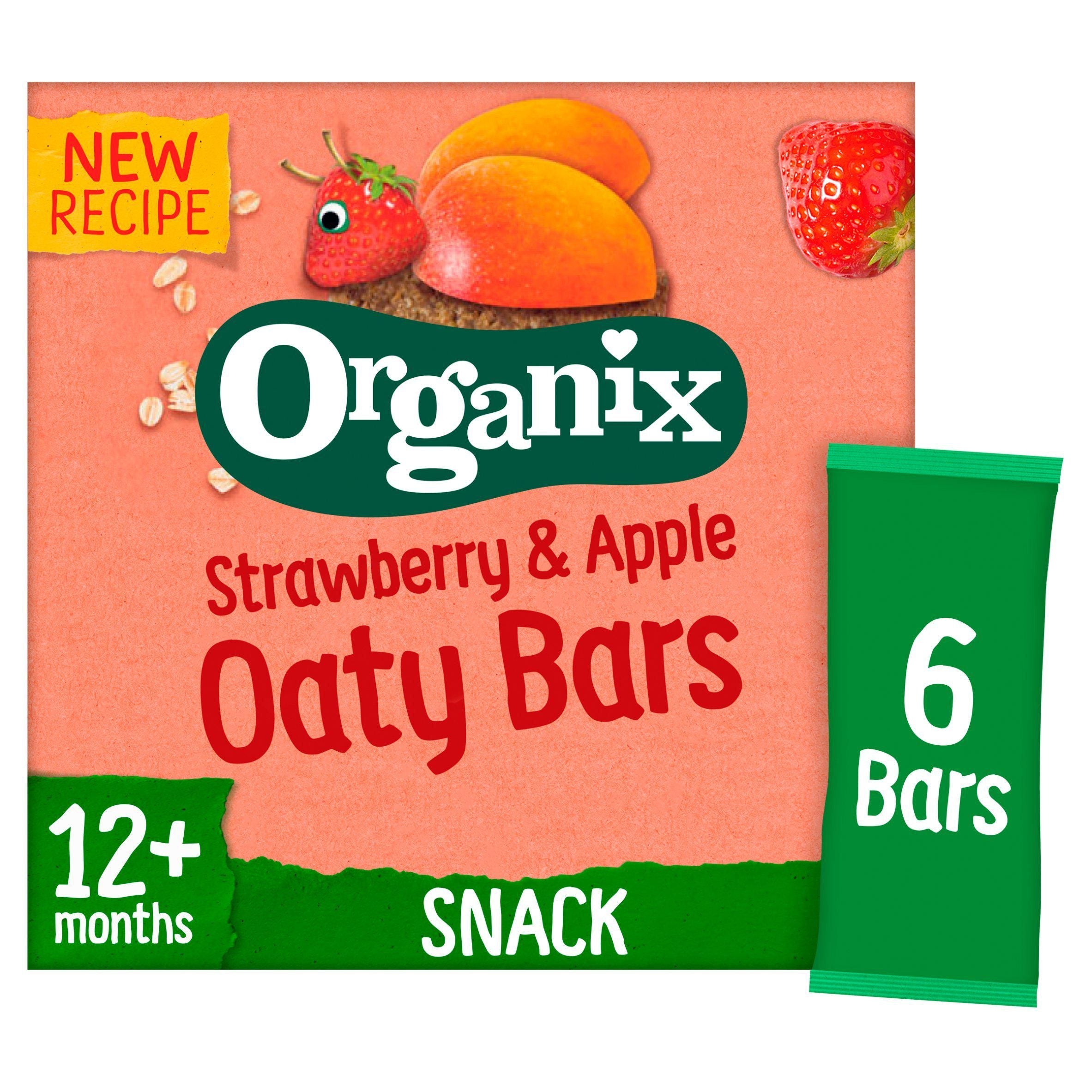 Organix Strawberry &amp;amp; Apple Soft Oaty Bars 12+ Months 6x23g
