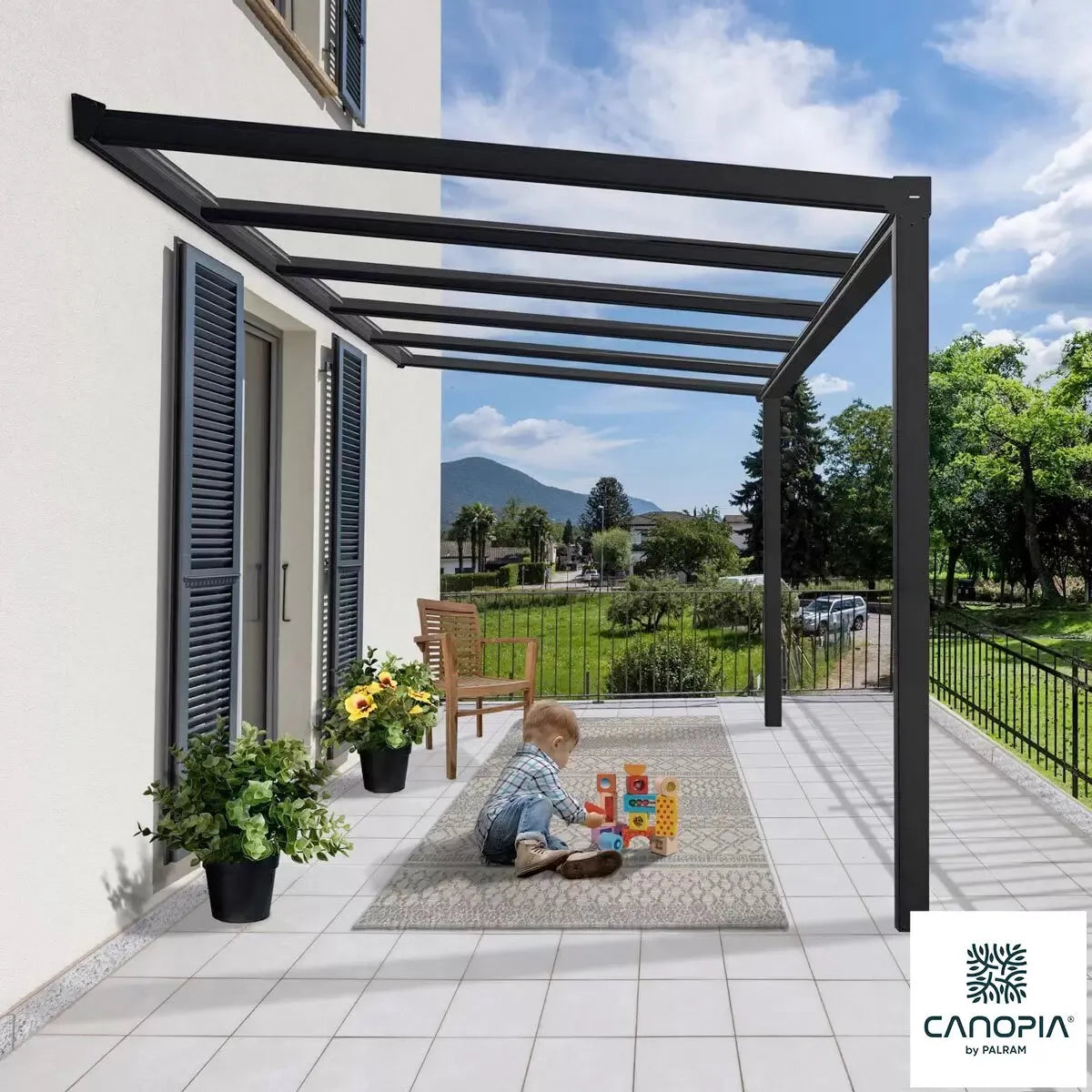 Palram Canopia Stockholm 11ft 2&amp;quot; x 12ft 2&amp;quot; (3.4 x 3.7m) Aluminium Patio Cover
