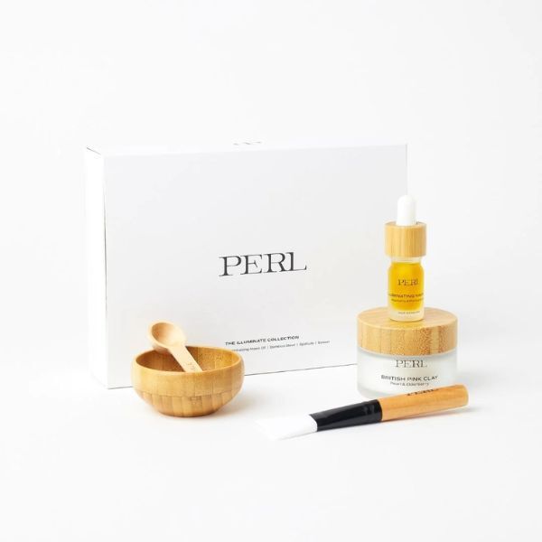 PERL Cosmetics British Pink Clay Mask &amp;amp; Illuminating Oil Set