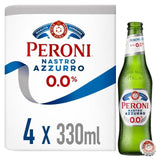 Peroni Nastro Azzurro 0% Alcohol Free Beer Lager Bottles   4 x 330ml