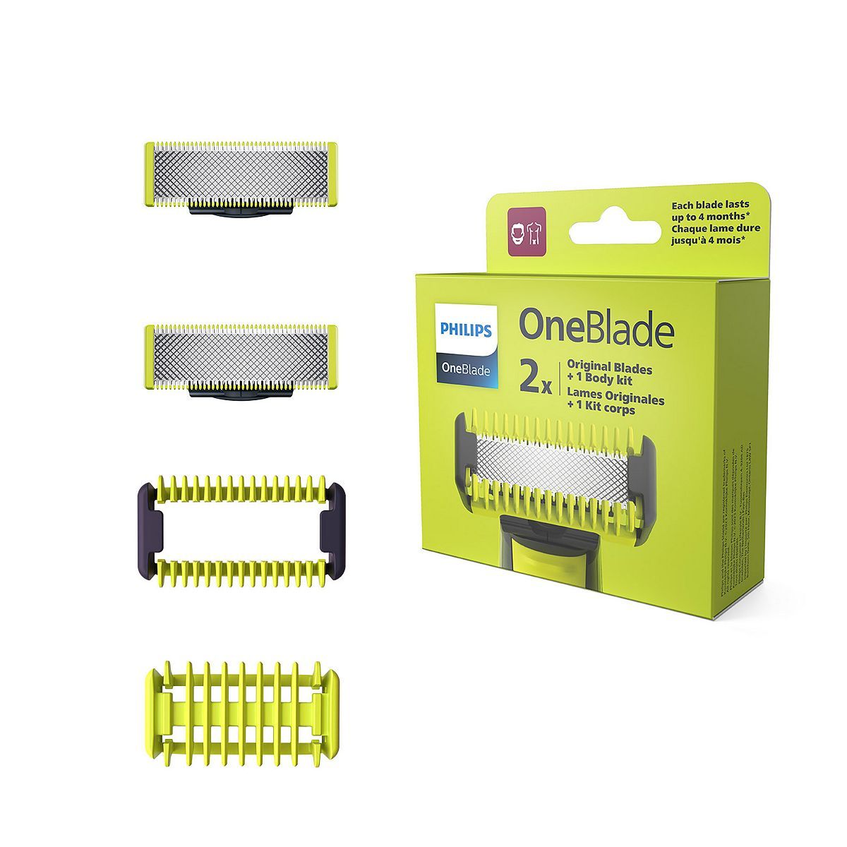 Philips OneBlade Replacement Blades for Face &amp;amp; Body, 2 Pack - QP620/50